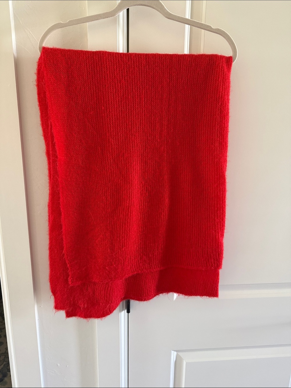 Free People vibrant red knit scarf